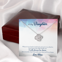 Load image into Gallery viewer, To My Daughter from Mom - When it’s too hard - Love Knot Necklace - JustFamilyThings
