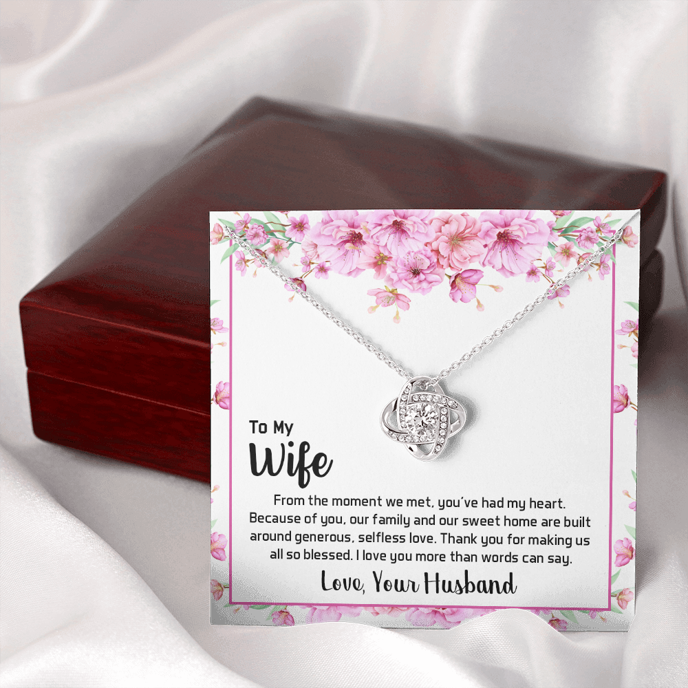 To my wife - From the moment we met - Love Knot Necklace - JustFamilyThings