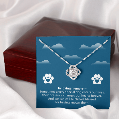 In loving memory - dog remembrance - Love Knot Necklace - JustFamilyThings