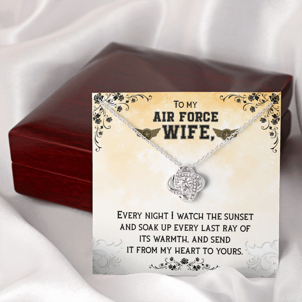 To my Air Force wife - Love Knot Necklace - JustFamilyThings
