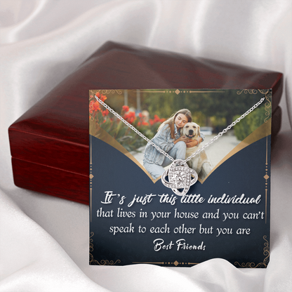 Custom Dog Photo - Best Friends - Love Knot Necklace - JustFamilyThings