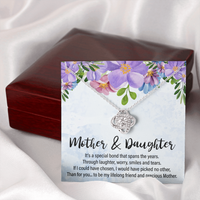 Load image into Gallery viewer, to mom from daughter - Love Knot Necklace - JustFamilyThings
