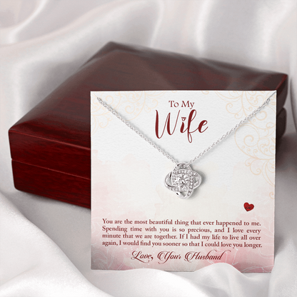 To my wife - You are the most beautiful thing - Love Knot Necklace - JustFamilyThings