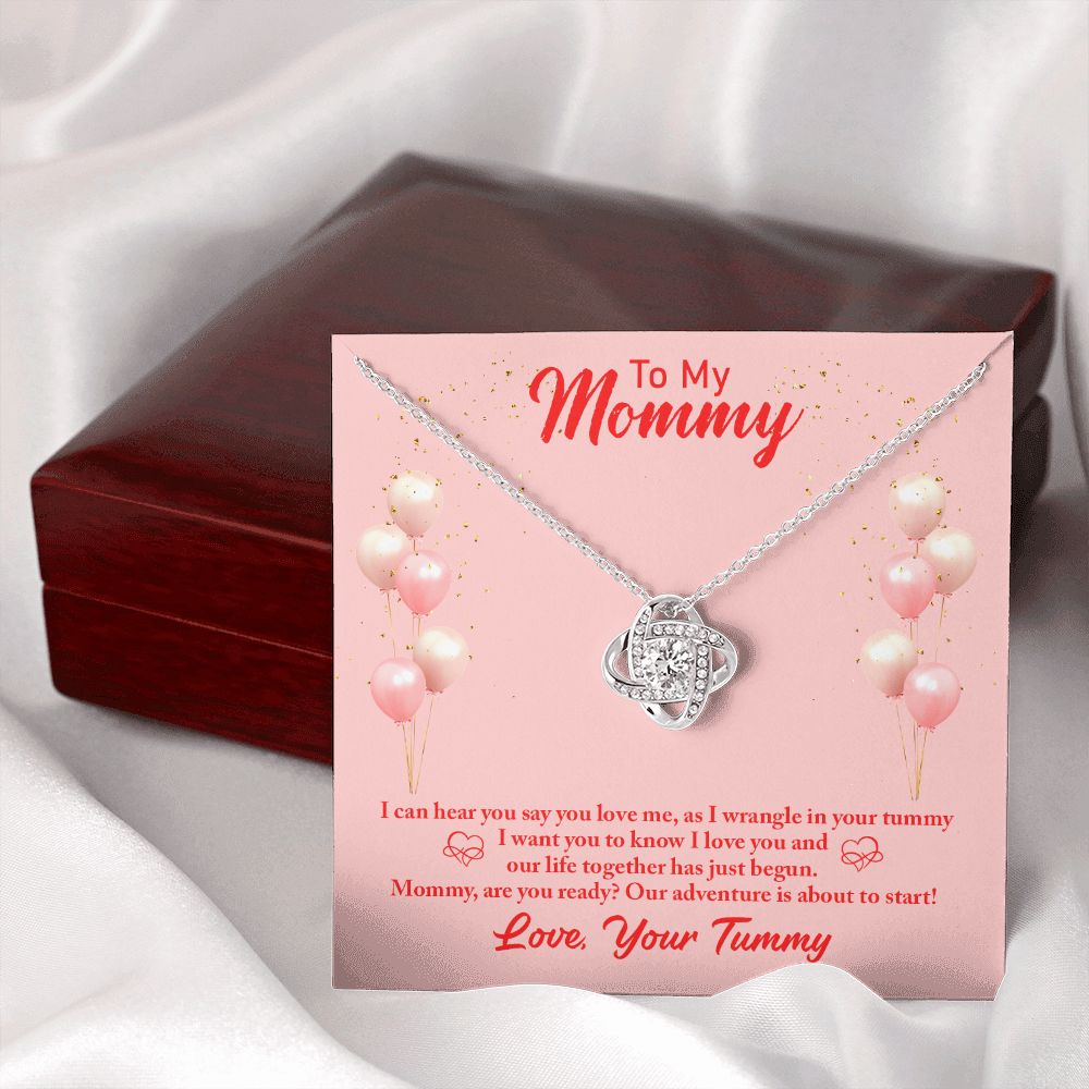 To my mommy - I can hear you - Love Knot Necklace - JustFamilyThings