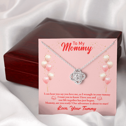 To my mommy - I can hear you - Love Knot Necklace - JustFamilyThings