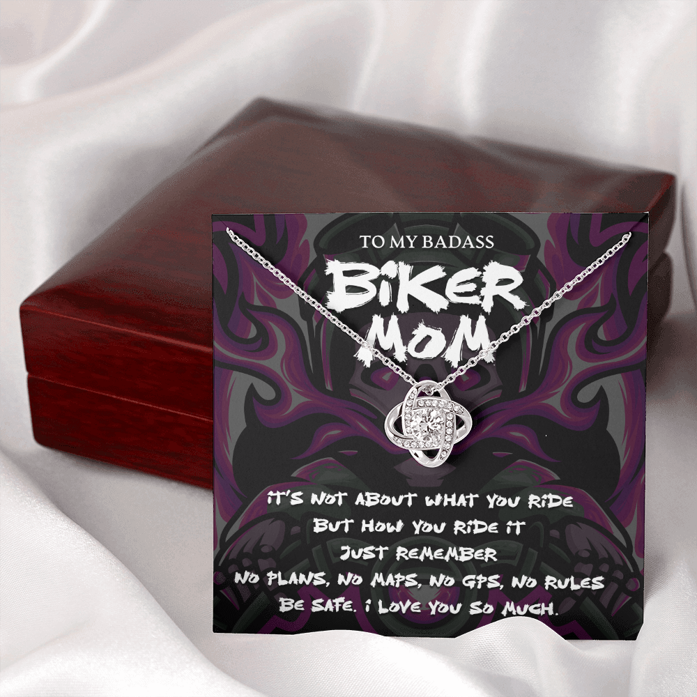 to my badass biker mom - Love Knot Necklace - JustFamilyThings