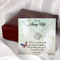 Load image into Gallery viewer, to my Army wife - Love Knot Necklace - JustFamilyThings
