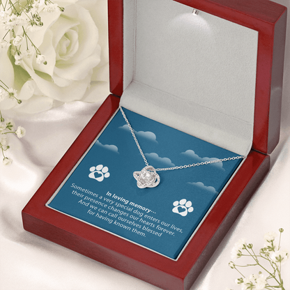 In loving memory - dog remembrance - Love Knot Necklace - JustFamilyThings