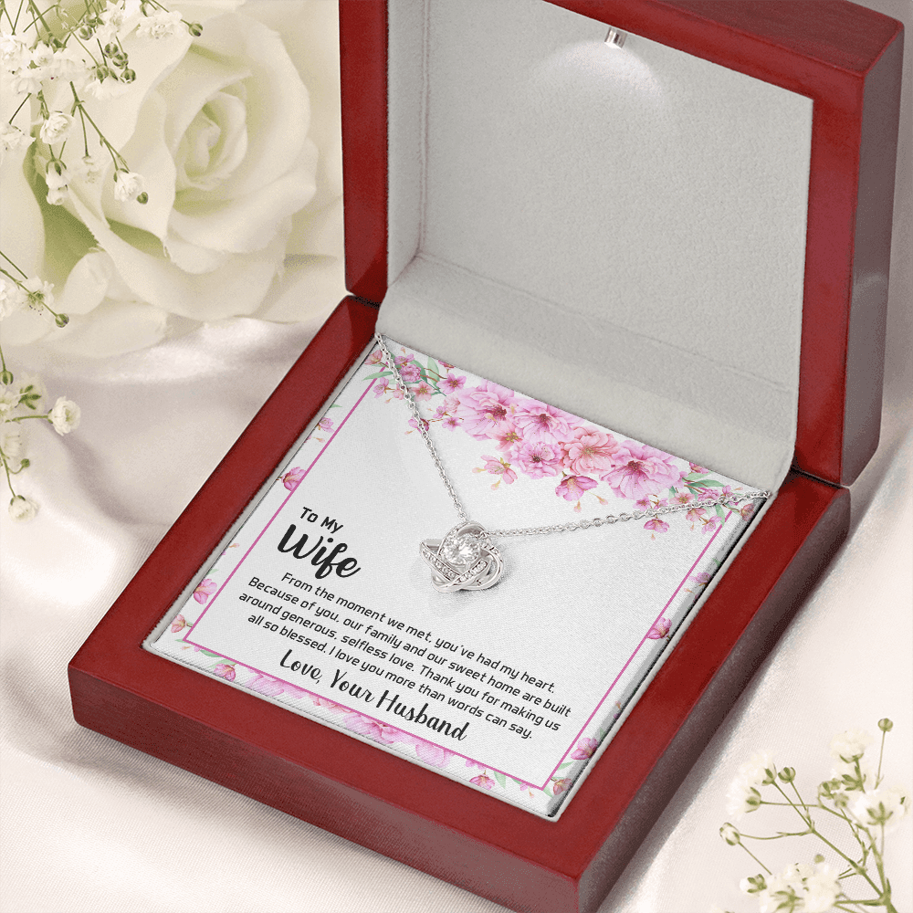 To my wife - From the moment we met - Love Knot Necklace - JustFamilyThings