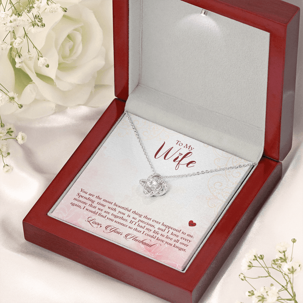 To my wife - You are the most beautiful thing - Love Knot Necklace - JustFamilyThings