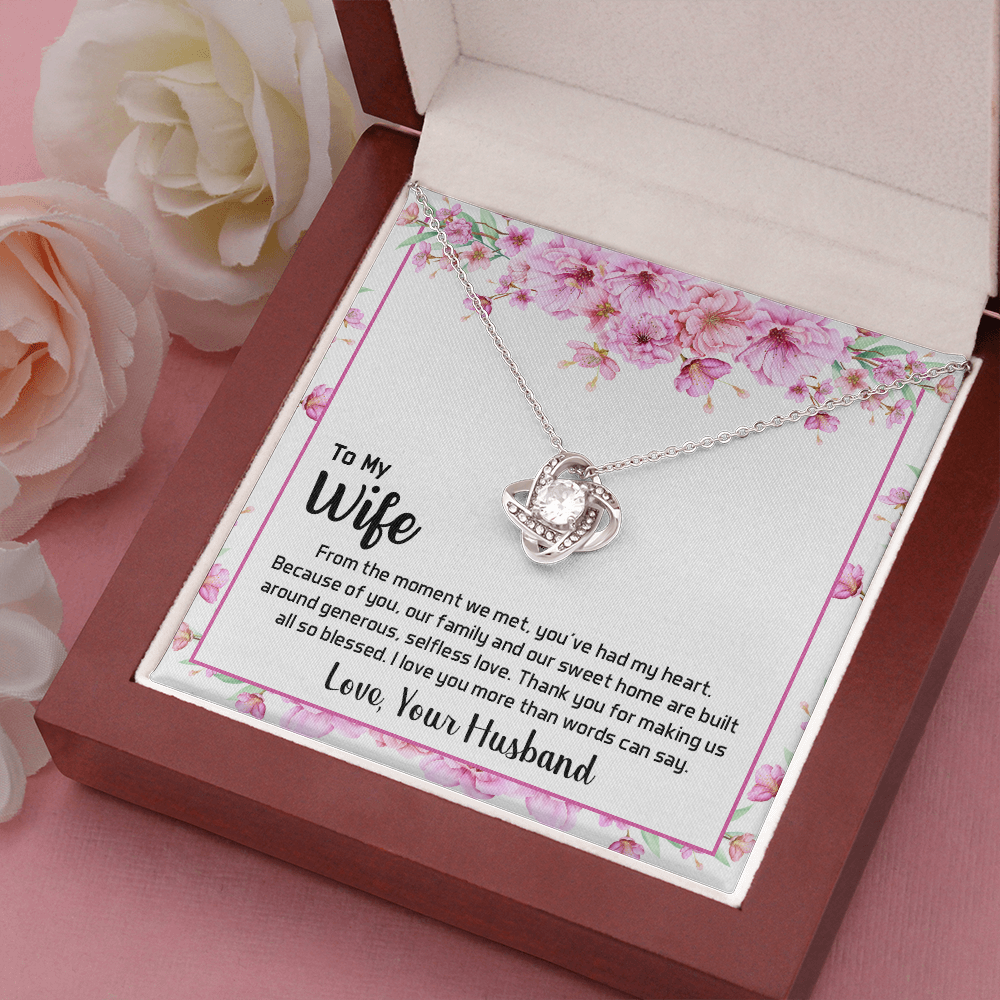 To my wife - From the moment we met - Love Knot Necklace - JustFamilyThings