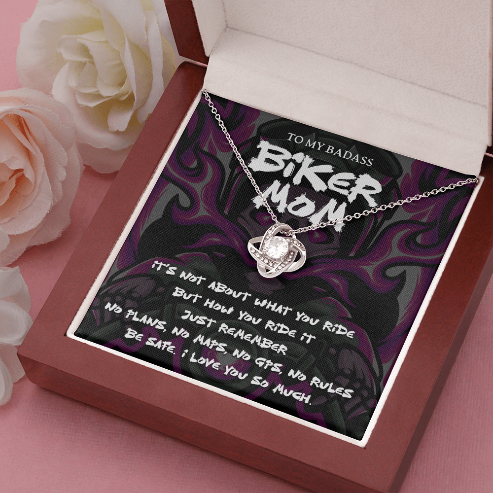 to my badass biker mom - Love Knot Necklace - JustFamilyThings