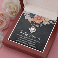 Load image into Gallery viewer, to my stepmom, not flesh of my flesh - Love Knot Necklace - JustFamilyThings
