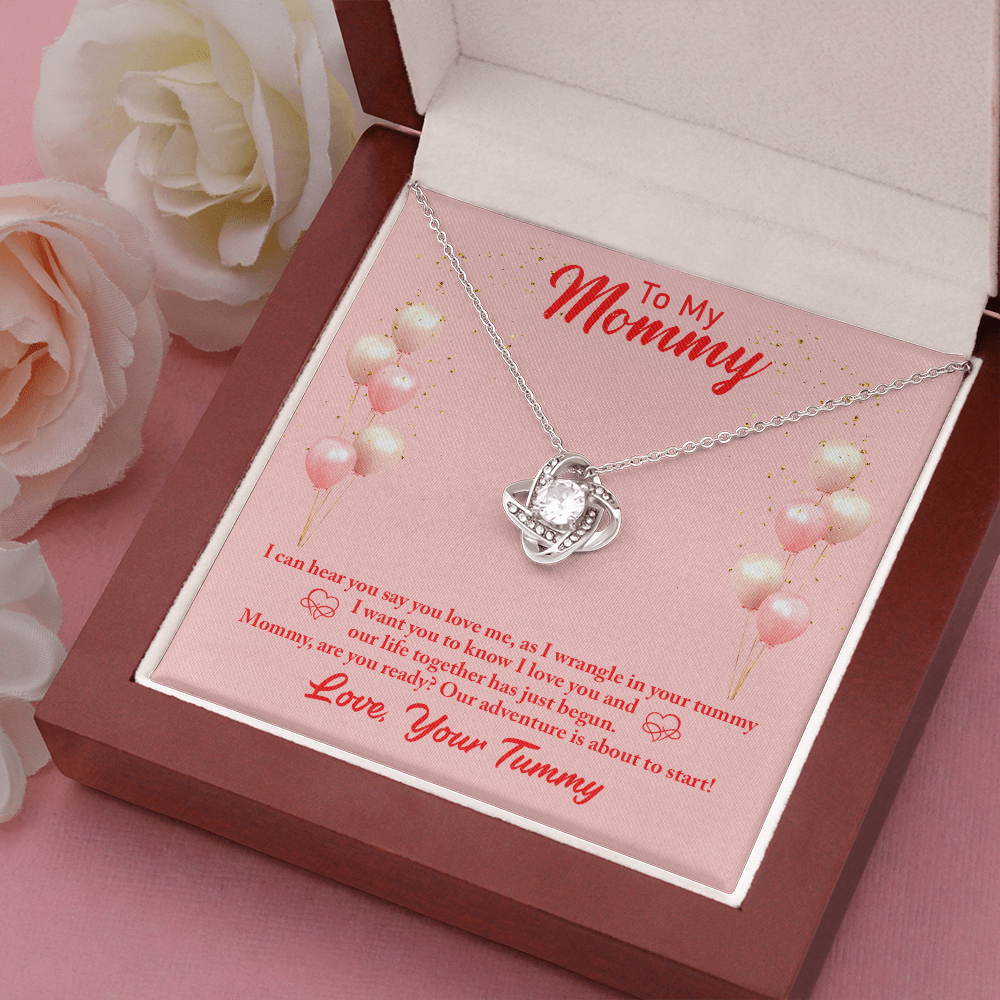 To my mommy - I can hear you - Love Knot Necklace - JustFamilyThings