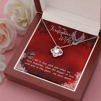 Load image into Gallery viewer, to my Firefighter wife - Love Knot Necklace - JustFamilyThings
