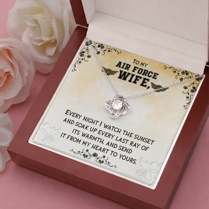 To my Air Force wife - Love Knot Necklace - JustFamilyThings