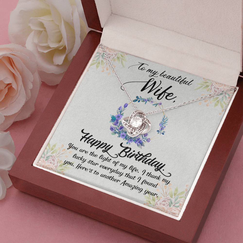 Happy Birthday to my beautiful wife - Love Knot Necklace - JustFamilyThings
