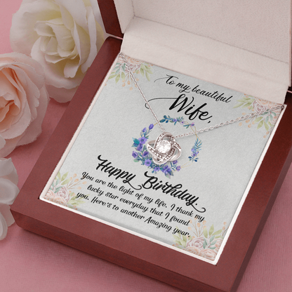 Happy Birthday to my beautiful wife - Love Knot Necklace - JustFamilyThings