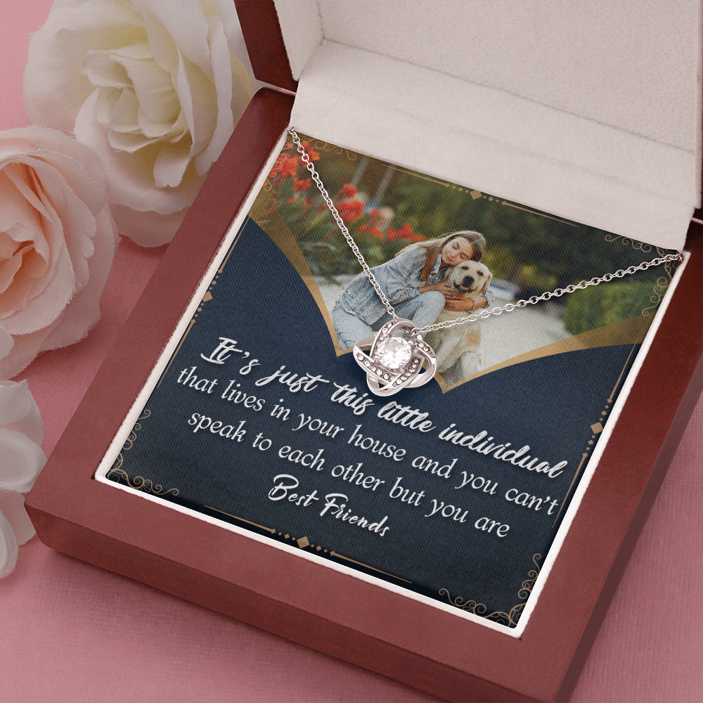 Custom Dog Photo - Best Friends - Love Knot Necklace - JustFamilyThings