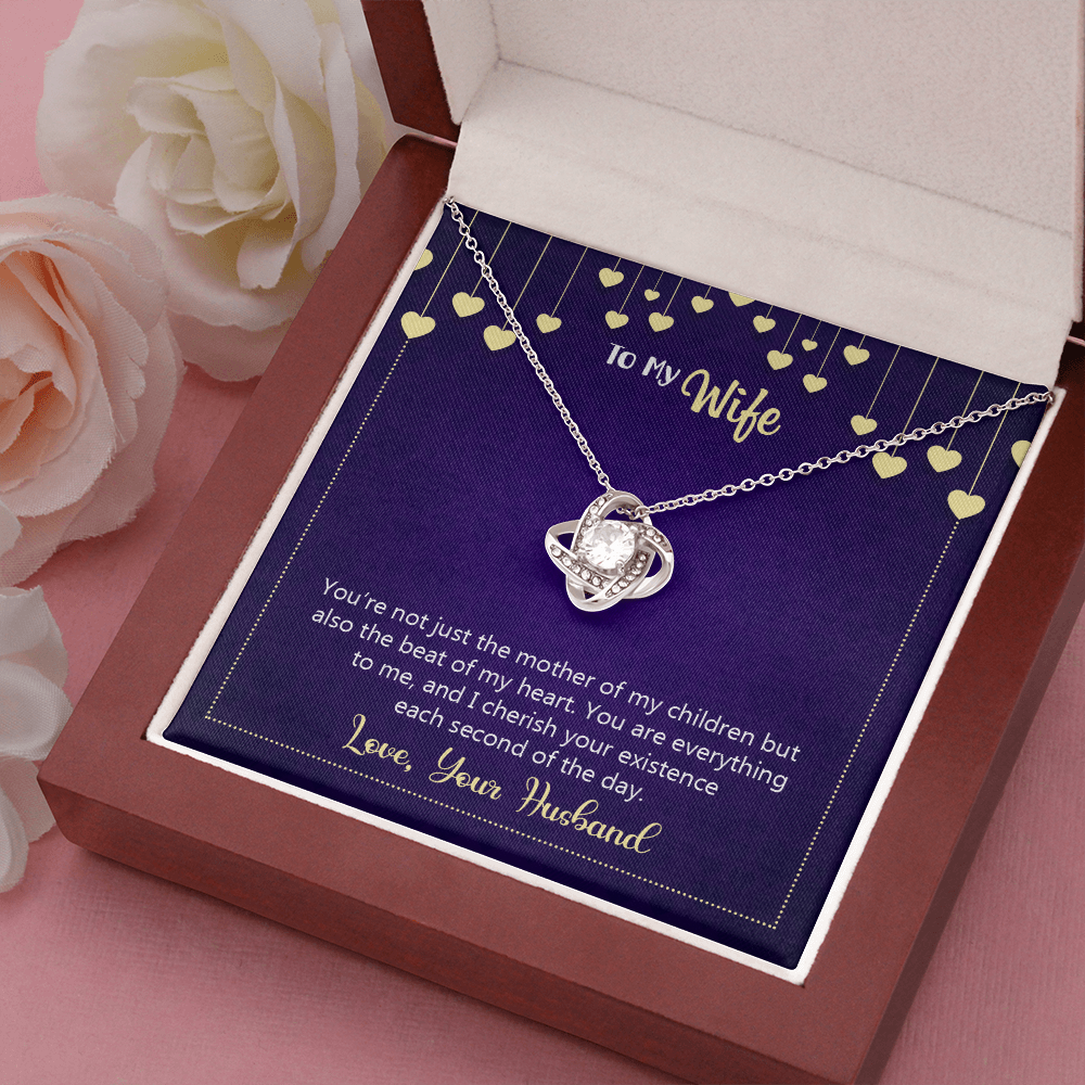 Happy anniversary - you're not just the mother of my children - Love Knot Necklace - JustFamilyThings