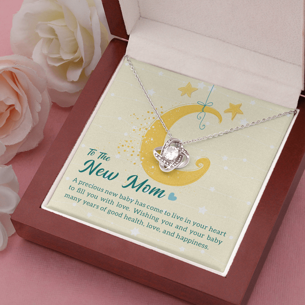 To the New Mom - A precious new baby - Love Knot Necklace - JustFamilyThings