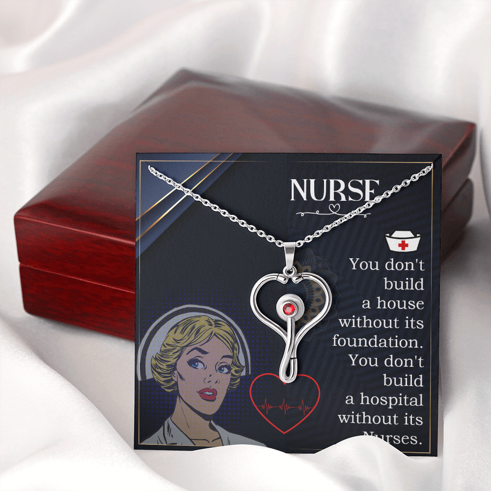 To Nurse - Stethoscope Necklace - JustFamilyThings