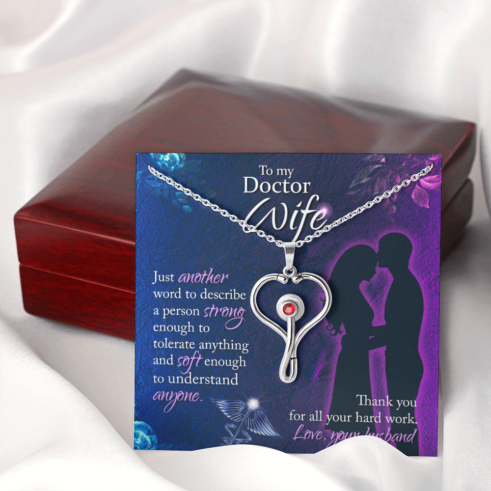 To My Doctor Wife - Just another word - Stethoscope Necklace - JustFamilyThings