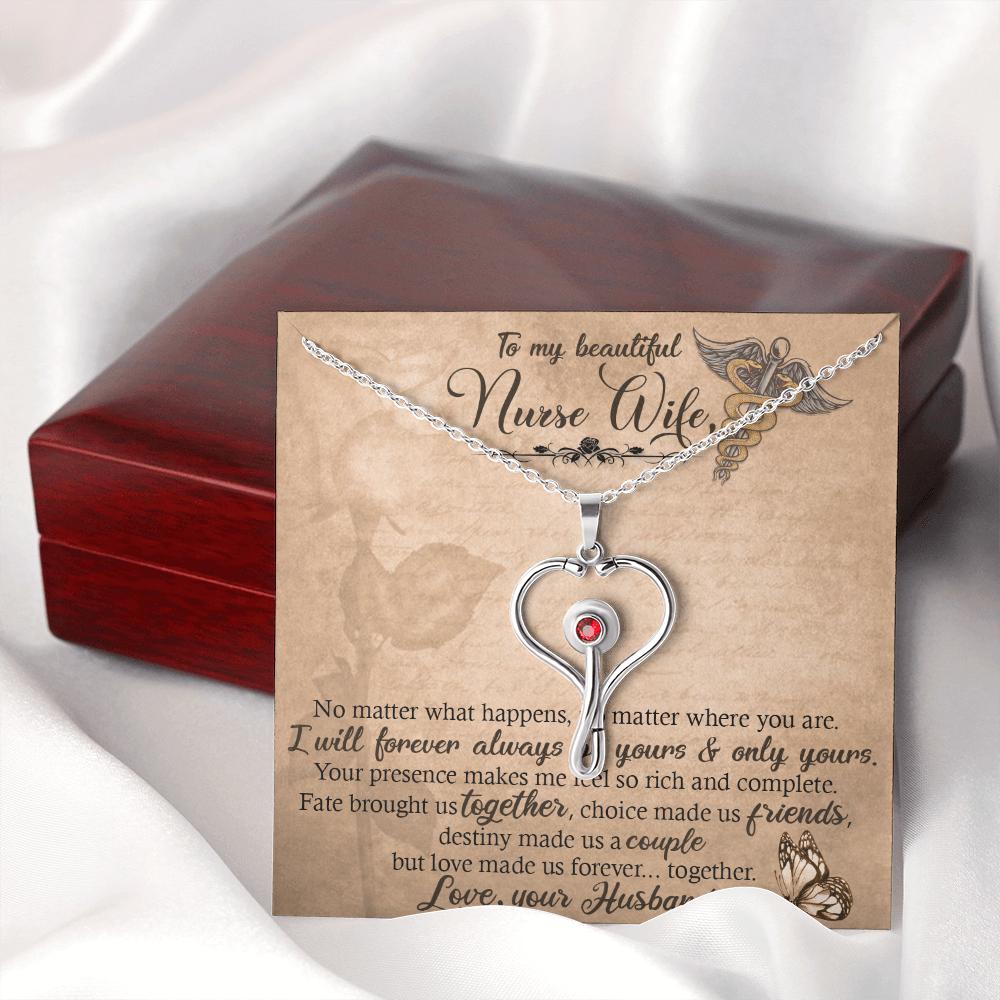 To my beautiful nurse wife - Stethoscope Necklace - JustFamilyThings
