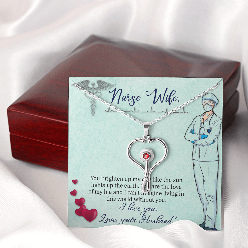 To my nurse wife - Stethoscope Necklace - JustFamilyThings