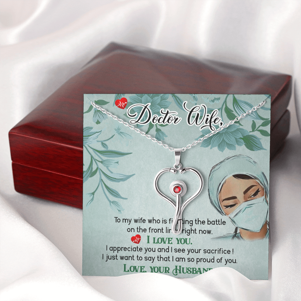 to Doctor wife from husband - Stethoscope Necklace - JustFamilyThings