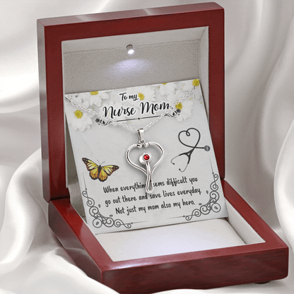 To my nurse mom - When everything seems difficult - Stethoscope Necklace - JustFamilyThings
