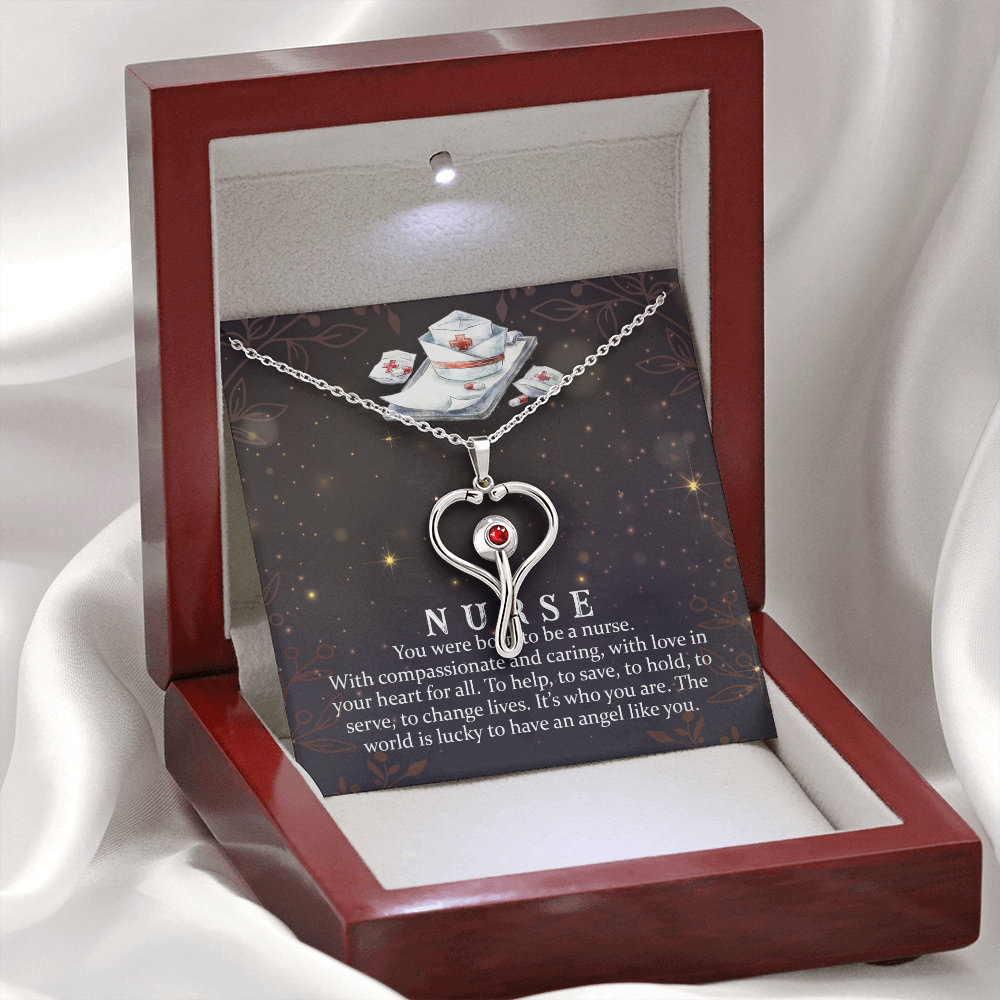 You were born to be a nurse - Stethoscope Necklace - JustFamilyThings