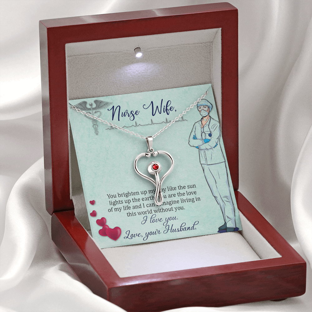 To my nurse wife - Stethoscope Necklace - JustFamilyThings