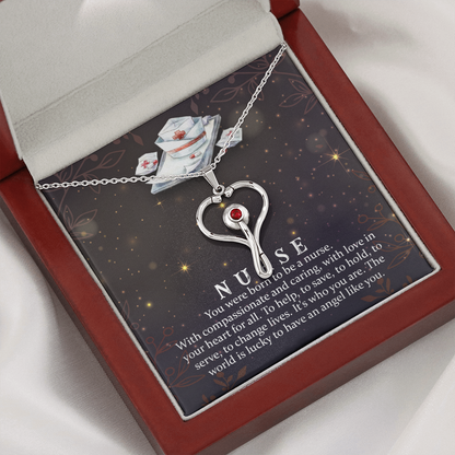 You were born to be a nurse - Stethoscope Necklace - JustFamilyThings