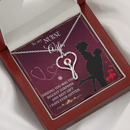 To My Nurse wife - finding you - Stethoscope Necklace - JustFamilyThings
