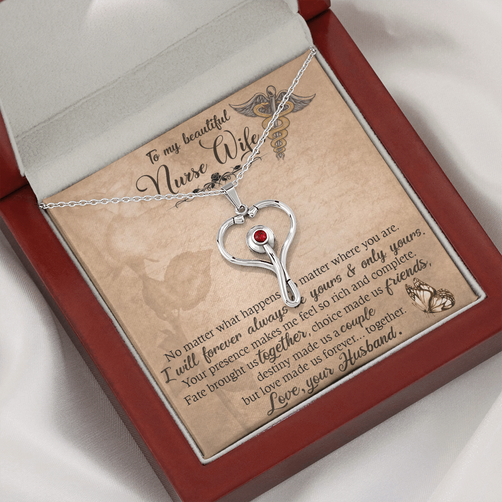 To my beautiful nurse wife - Stethoscope Necklace - JustFamilyThings