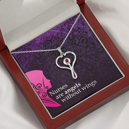 Nurses are angelswithout wings - Stethoscope Necklace - JustFamilyThings