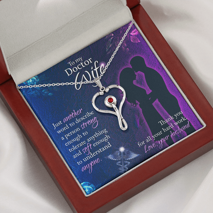 To My Doctor Wife - Just another word - Stethoscope Necklace - JustFamilyThings