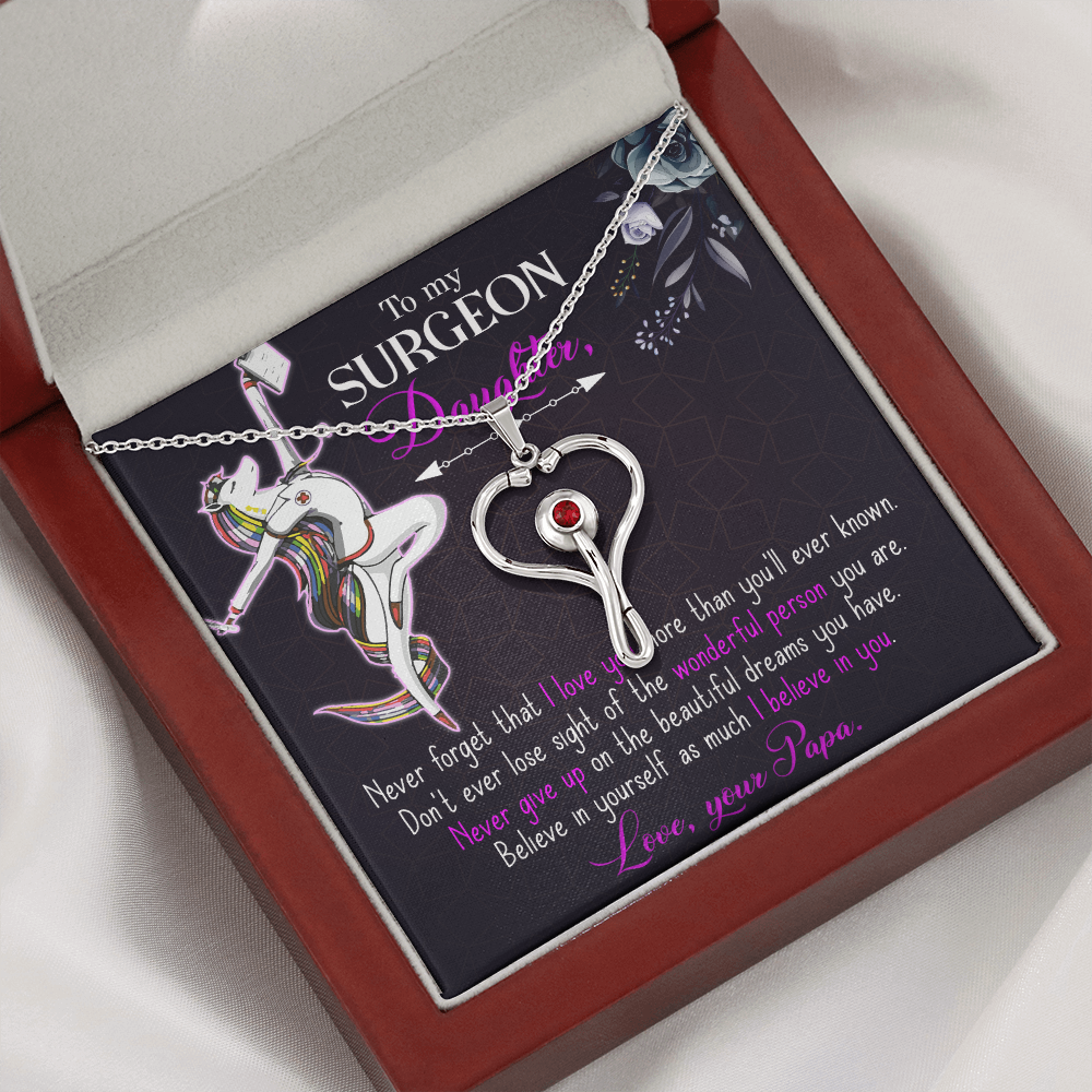 To my surgeon daughter from dad - Stethoscope Necklace - JustFamilyThings