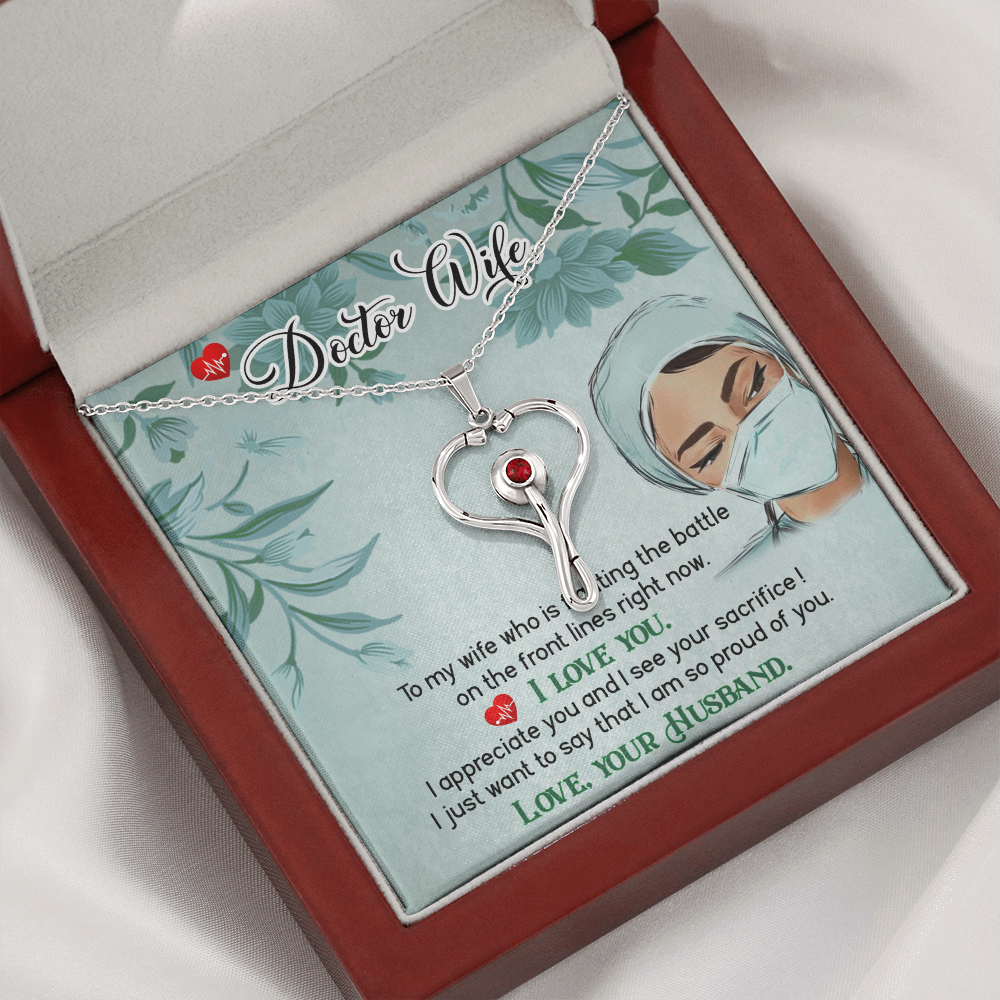 to Doctor wife from husband - Stethoscope Necklace - JustFamilyThings
