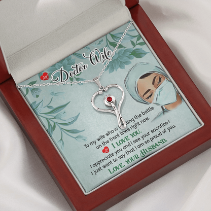to Doctor wife from husband - Stethoscope Necklace - JustFamilyThings
