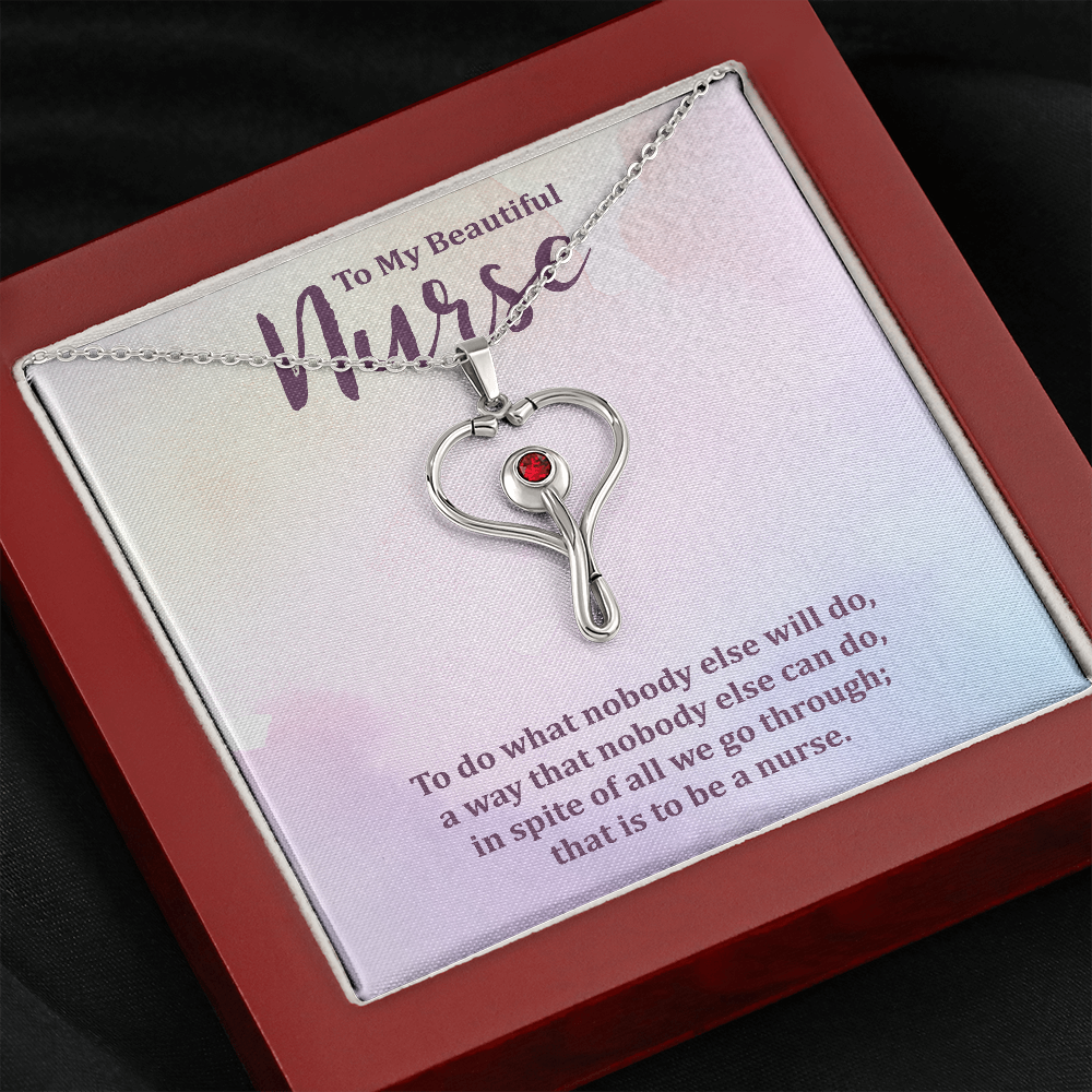 To My Beautiful Nurse, Gift for Nurse, Nurse Necklace Jewelry - JustFamilyThings