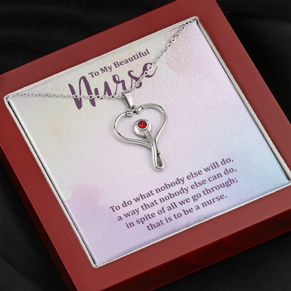 To My Beautiful Nurse, Gift for Nurse, Nurse Necklace Jewelry - JustFamilyThings