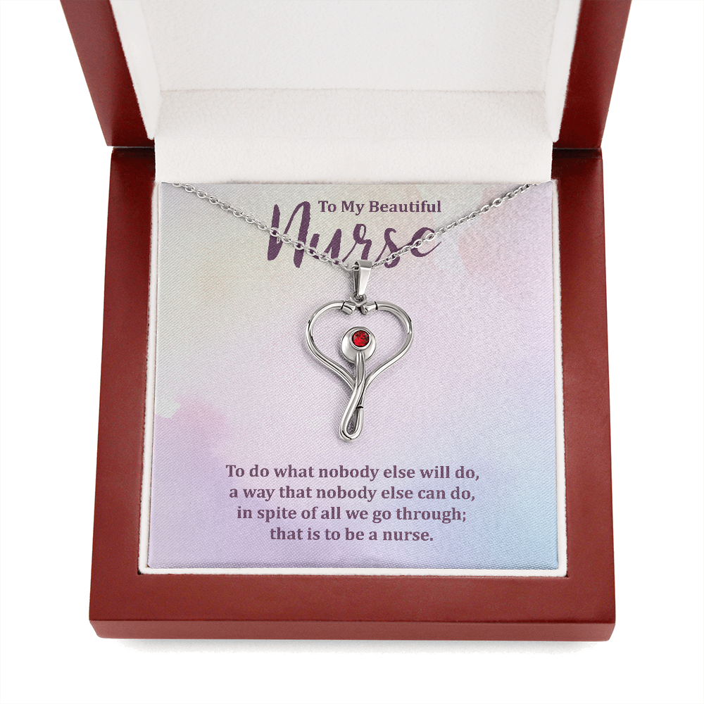 To My Beautiful Nurse, Gift for Nurse, Nurse Necklace Jewelry - JustFamilyThings